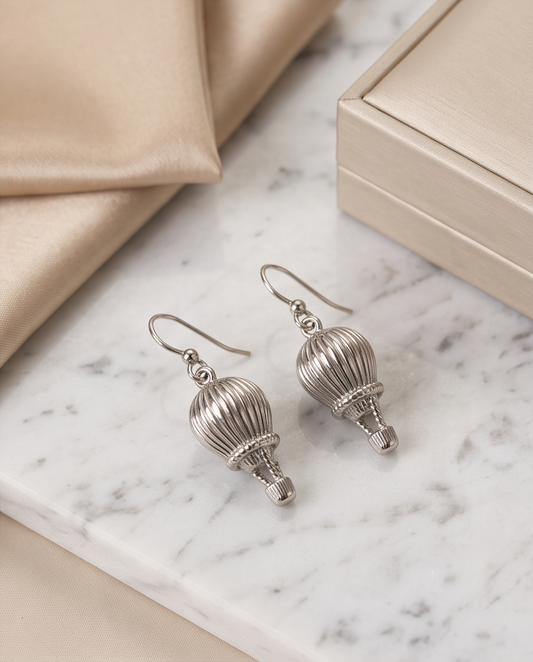 HOT AIR BALLOON EARRINGS - SILVER