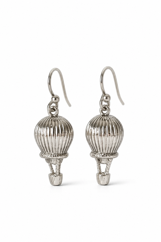 HOT AIR BALLOON EARRINGS - SILVER