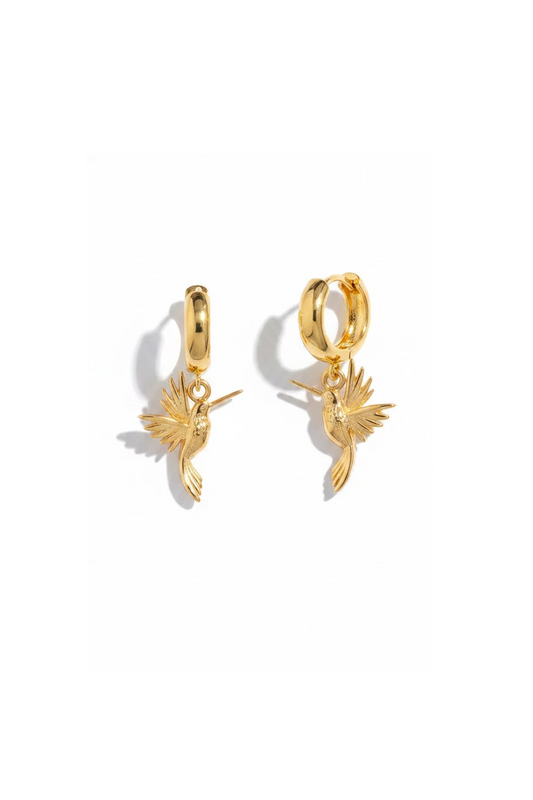 HUMMINGBIRD EARRINGS - GOLD