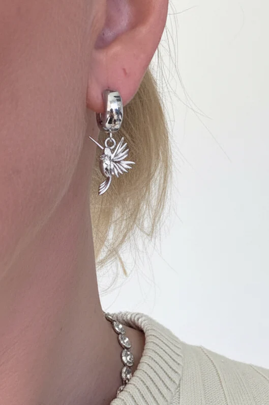 HUMMINGBIRD EARRINGS - SILVER