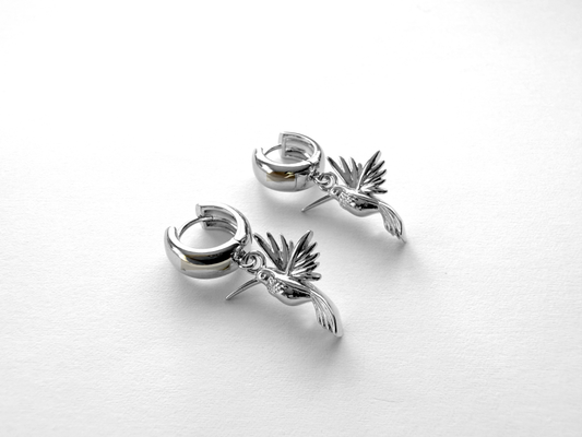 HUMMINGBIRD EARRINGS - SILVER