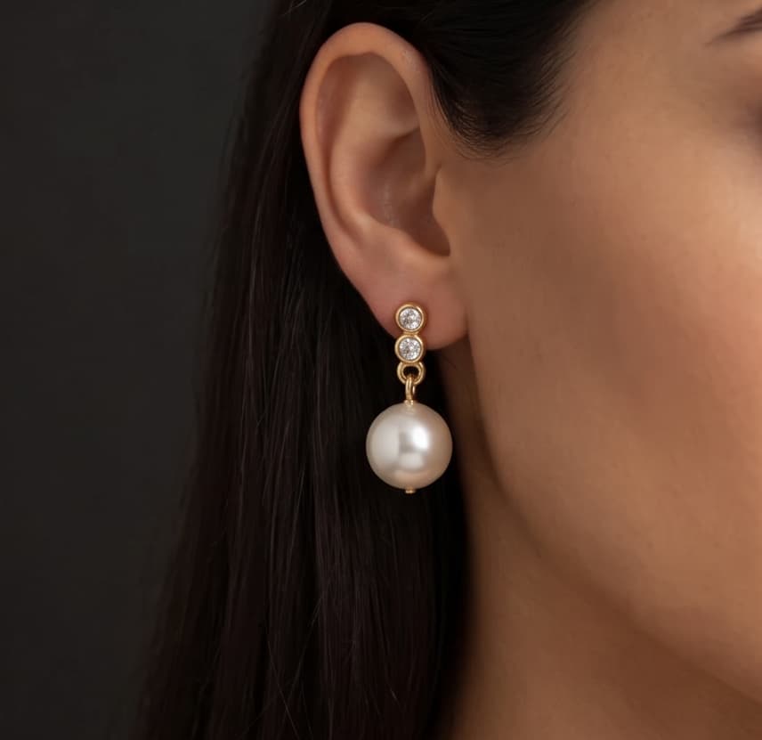 LAURENT PEARL STUD EARRINGS