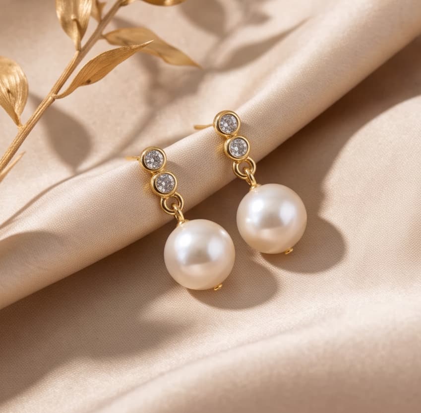 LAURENT PEARL STUD EARRINGS