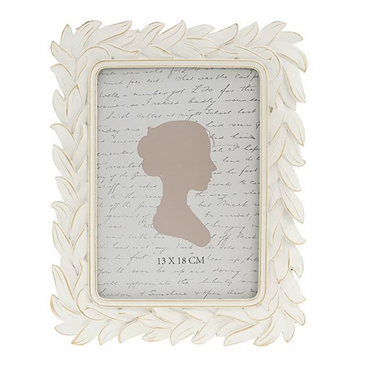 LEAVES 5X7 PHOTO FRAME - CREAM