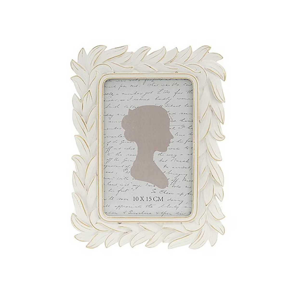 LEAVES 6X4 PHOTO FRAME - CREAM