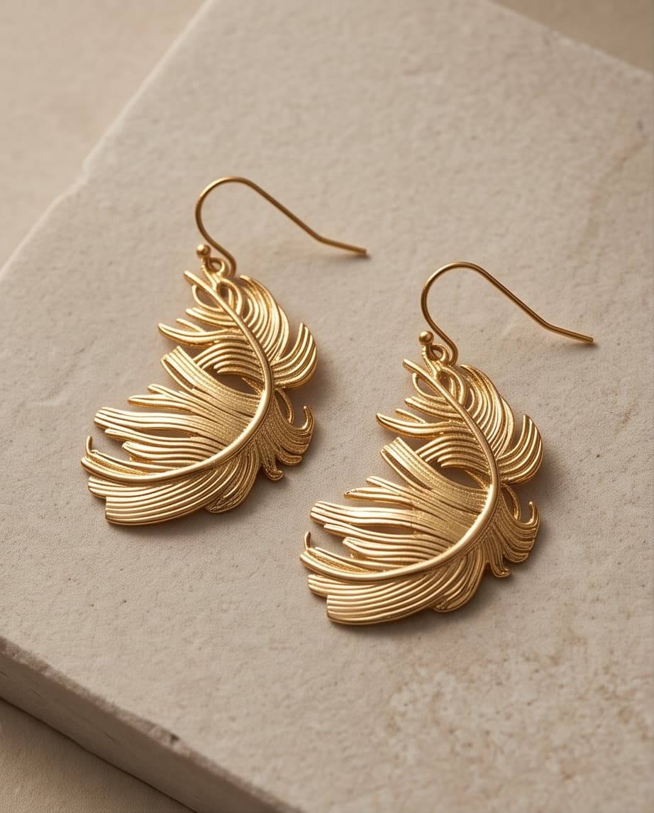 LIGHT AS A FEATHER EARRINGS - GOLD