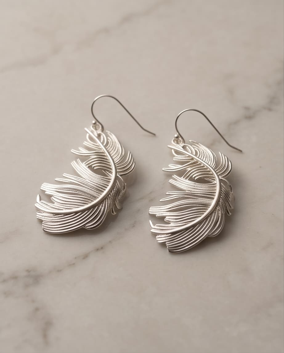 LIGHT AS A FEATHER EARRINGS - SILVER