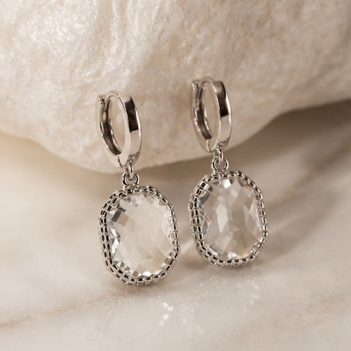 OTTAVIA HUGGIE EARRINGS - SILVER