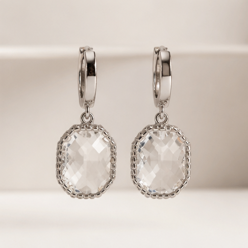 OTTAVIA HUGGIE EARRINGS - SILVER