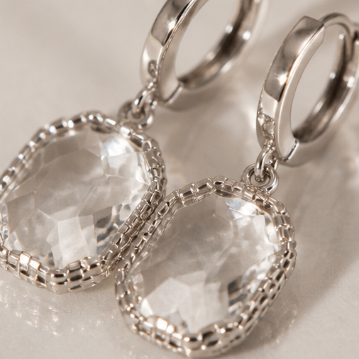 OTTAVIA HUGGIE EARRINGS - SILVER
