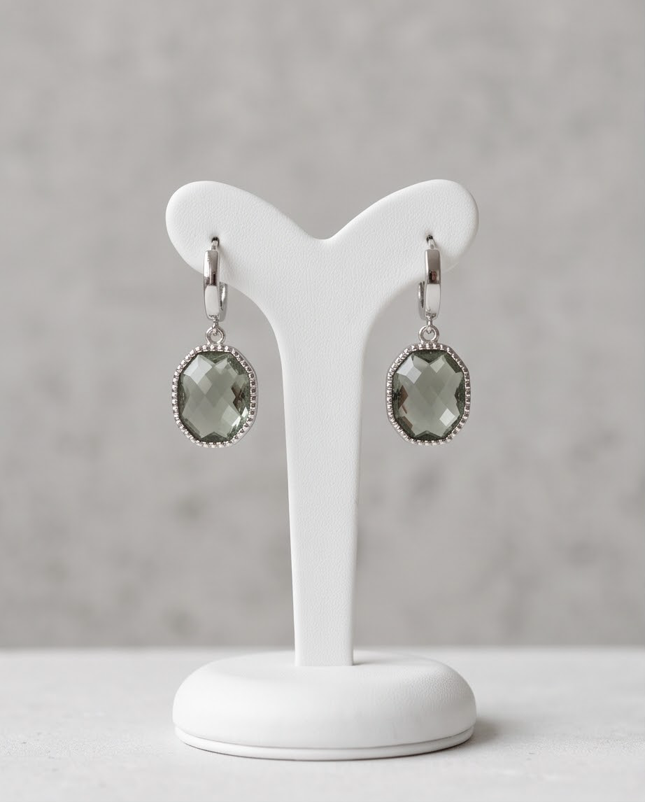 OTTAVIA HUGGIE EARRINGS - SLATE