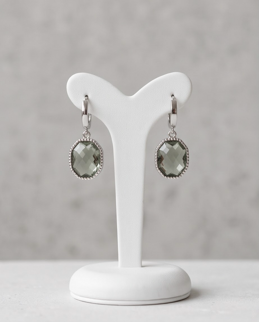 OTTAVIA HUGGIE EARRINGS - SLATE