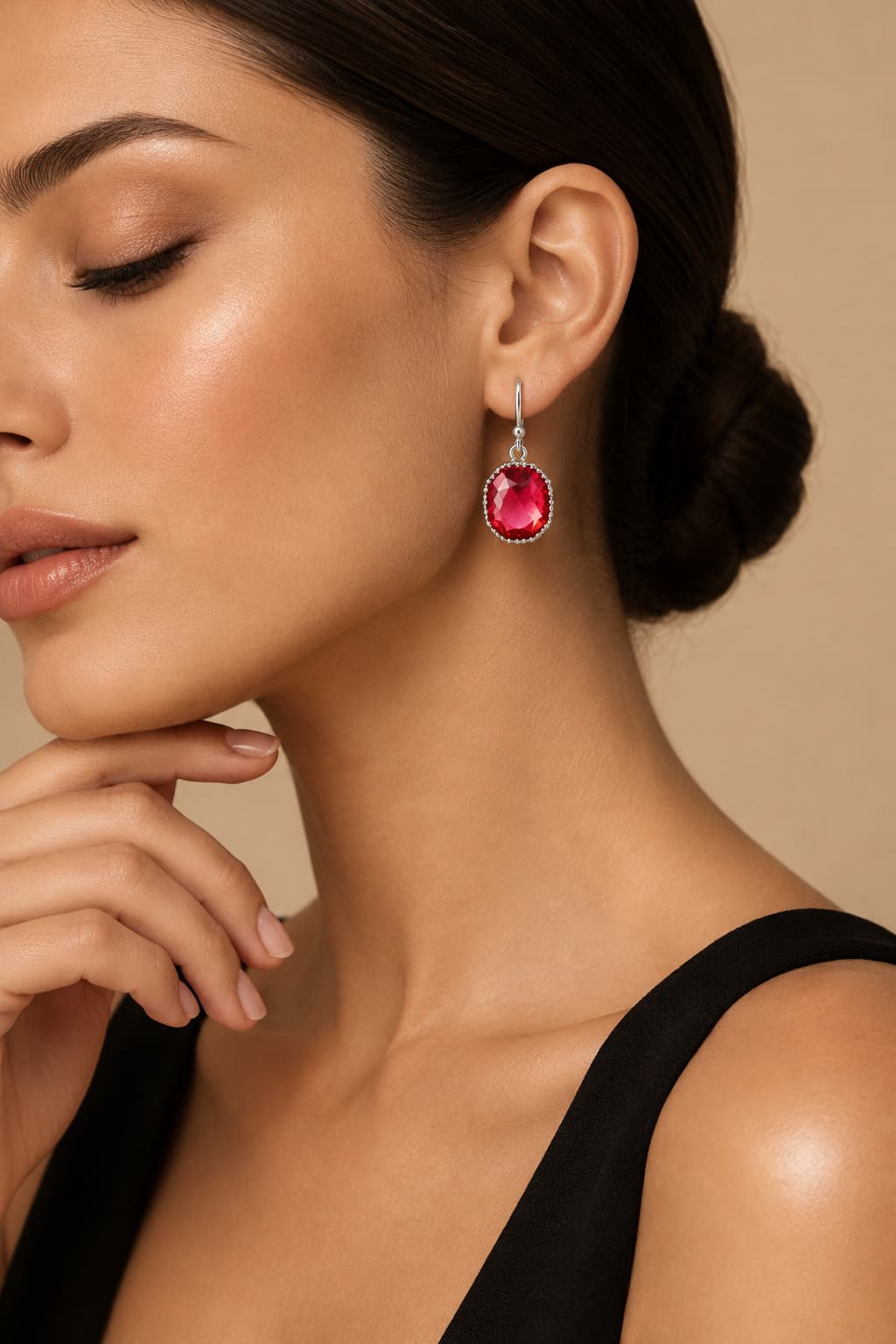 OTTAVIA EARRINGS - RUBY ROSE