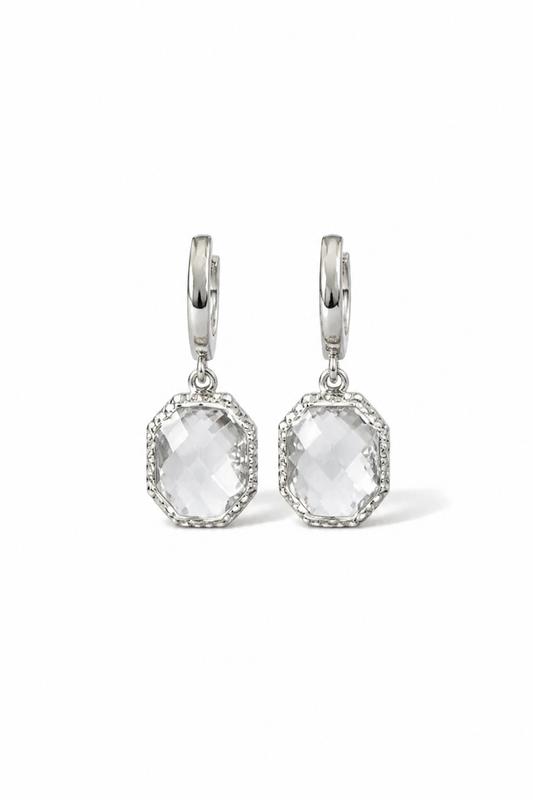 OTTAVIA HUGGIE EARRINGS - SILVER