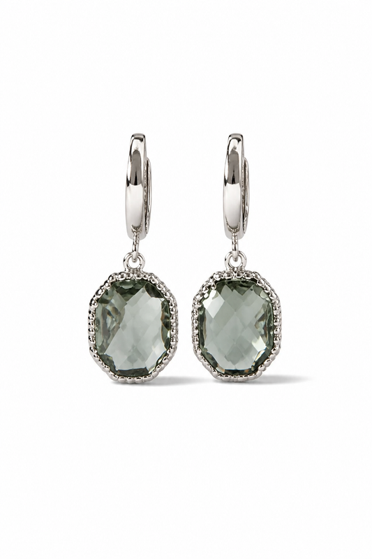 OTTAVIA HUGGIE EARRINGS - SLATE