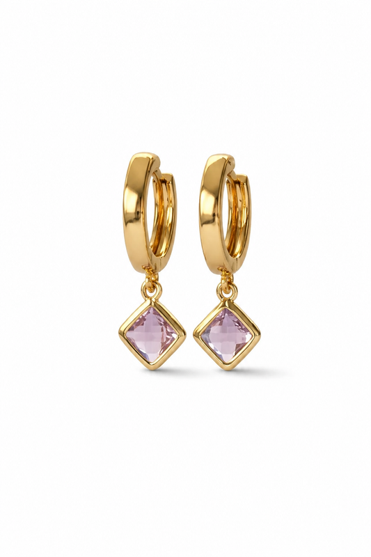 PETITE PINK RHOMBUS ON HUGGIES - GOLD