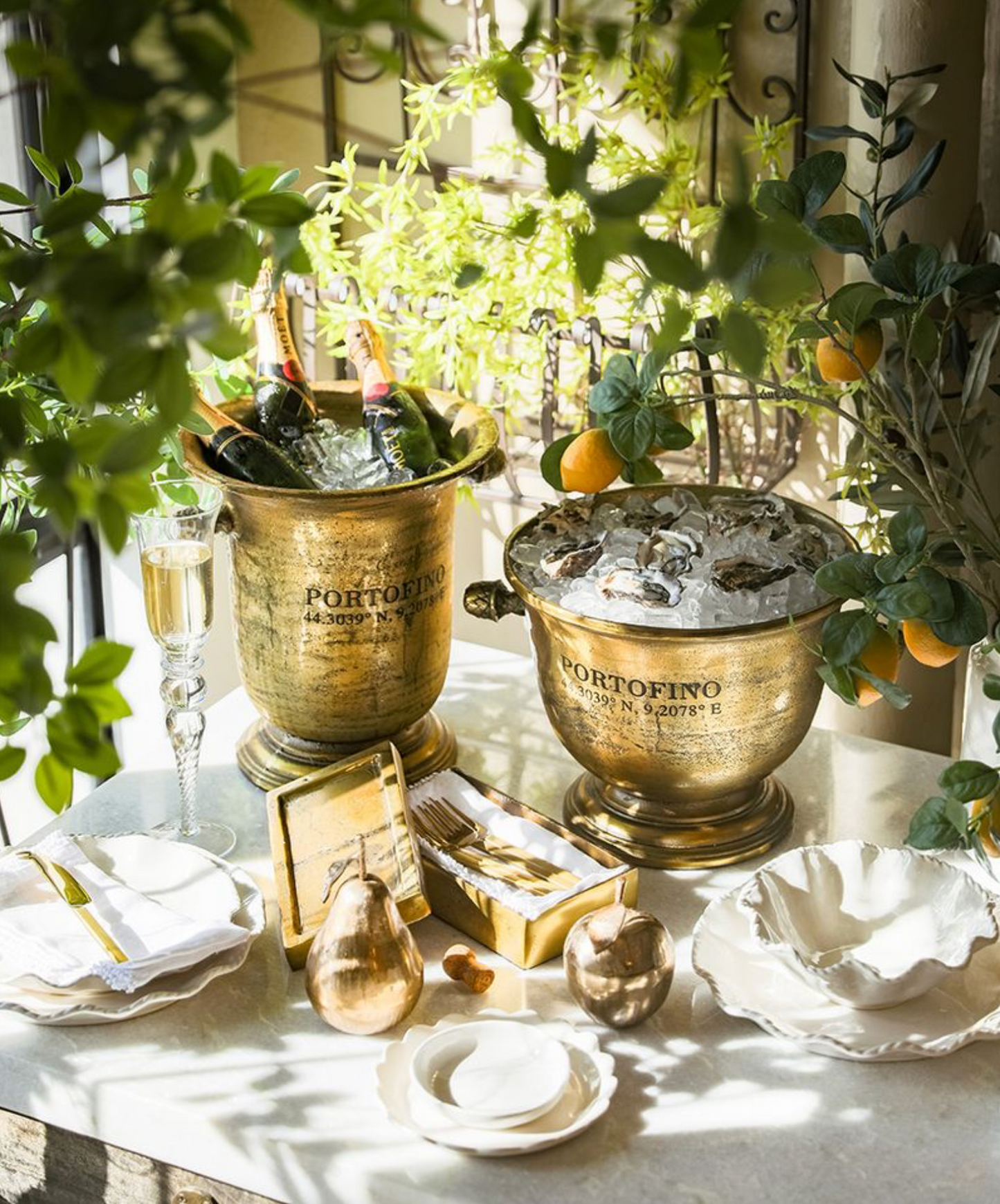 PRE ORDER: PORTOFINO GOLD CHAMPAGN BUCKET - TALL