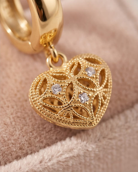 PUFFED WITH LOVE HUGGIE EARRINGS - GOLD