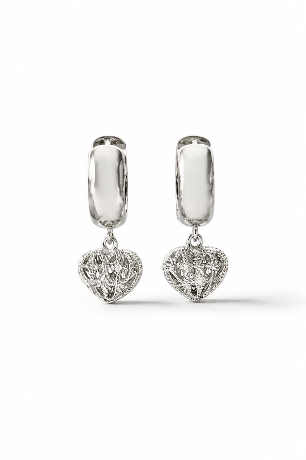 PUFFED WITH LOVE HUGGIE EARRINGS - SILVER