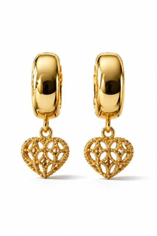 PUFFED WITH LOVE HUGGIE EARRINGS - GOLD