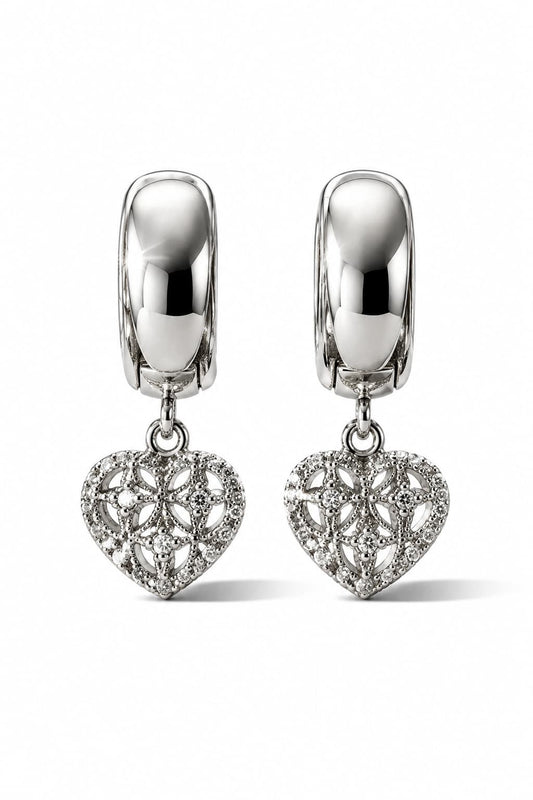 PUFFED WITH LOVE HUGGIE EARRINGS - SILVER
