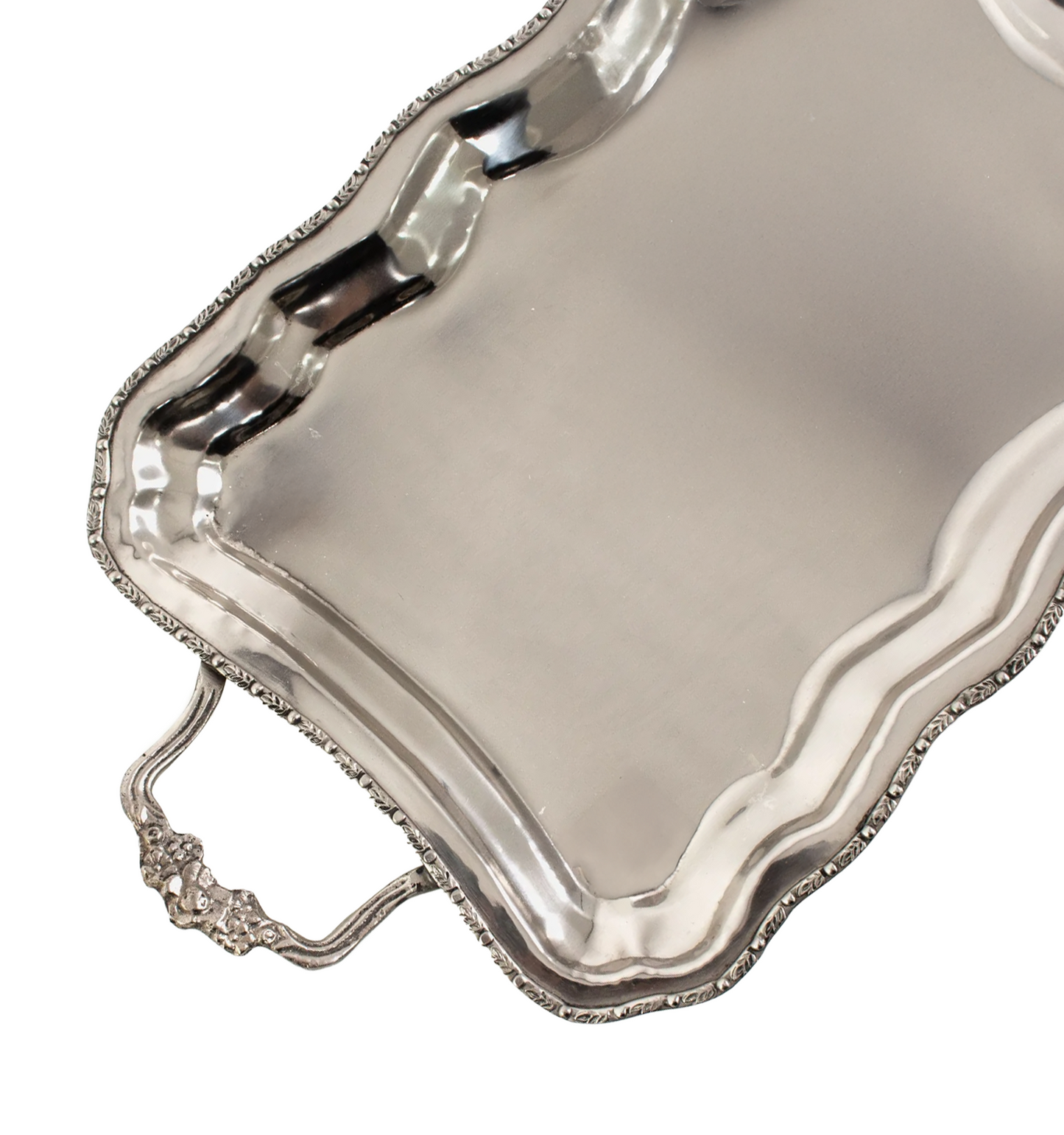 RECTANGLE TRAY WITH FLORAL HANDLES