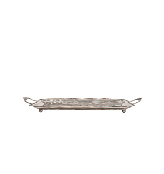 RECTANGLE TRAY WITH FLORAL HANDLES