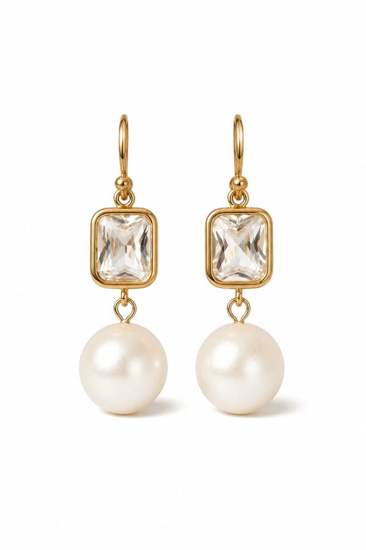RILEY PEARL EARRINGS - GOLD
