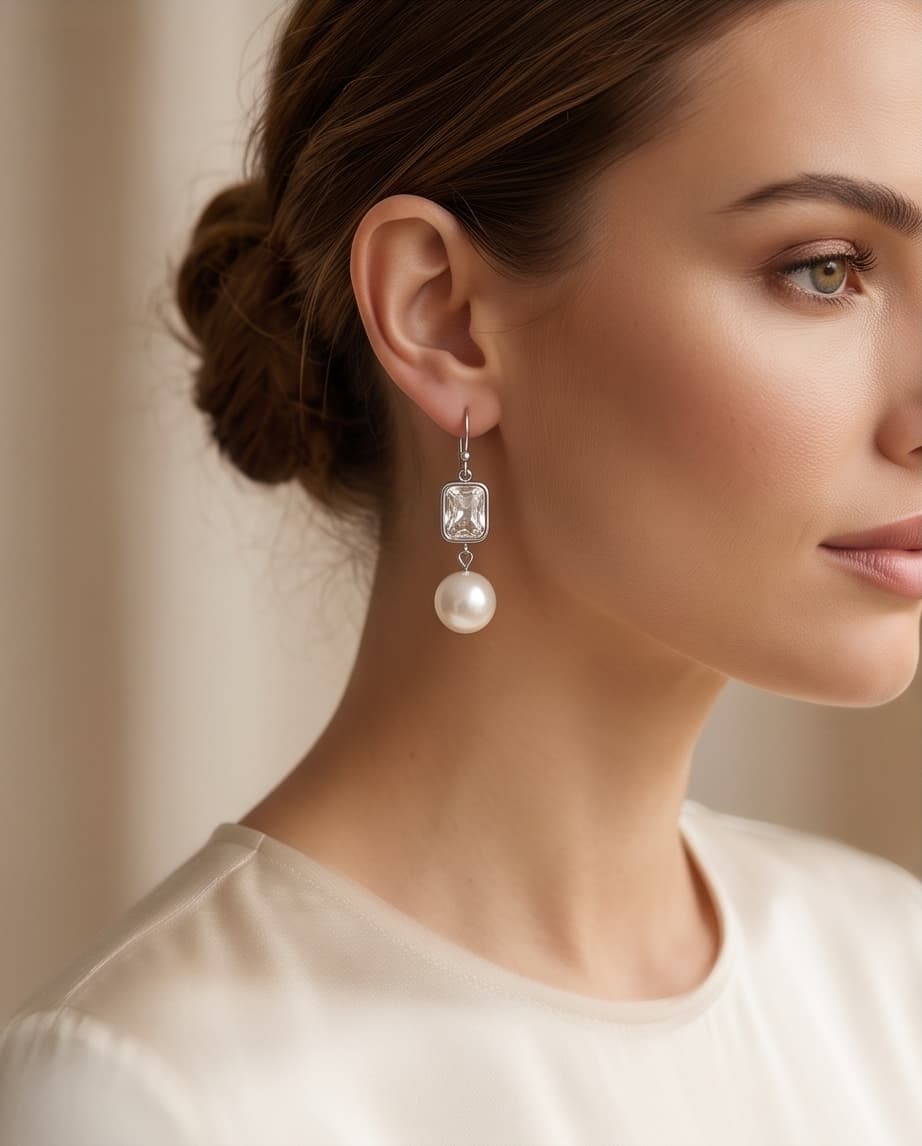 RILEY PEARL EARRINGS - GOLD