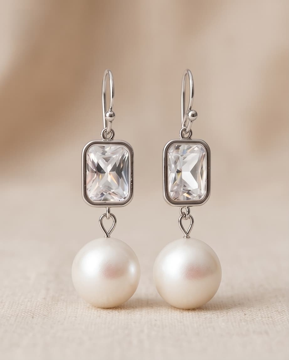 RILEY PEARL EARRINGS - SILVER