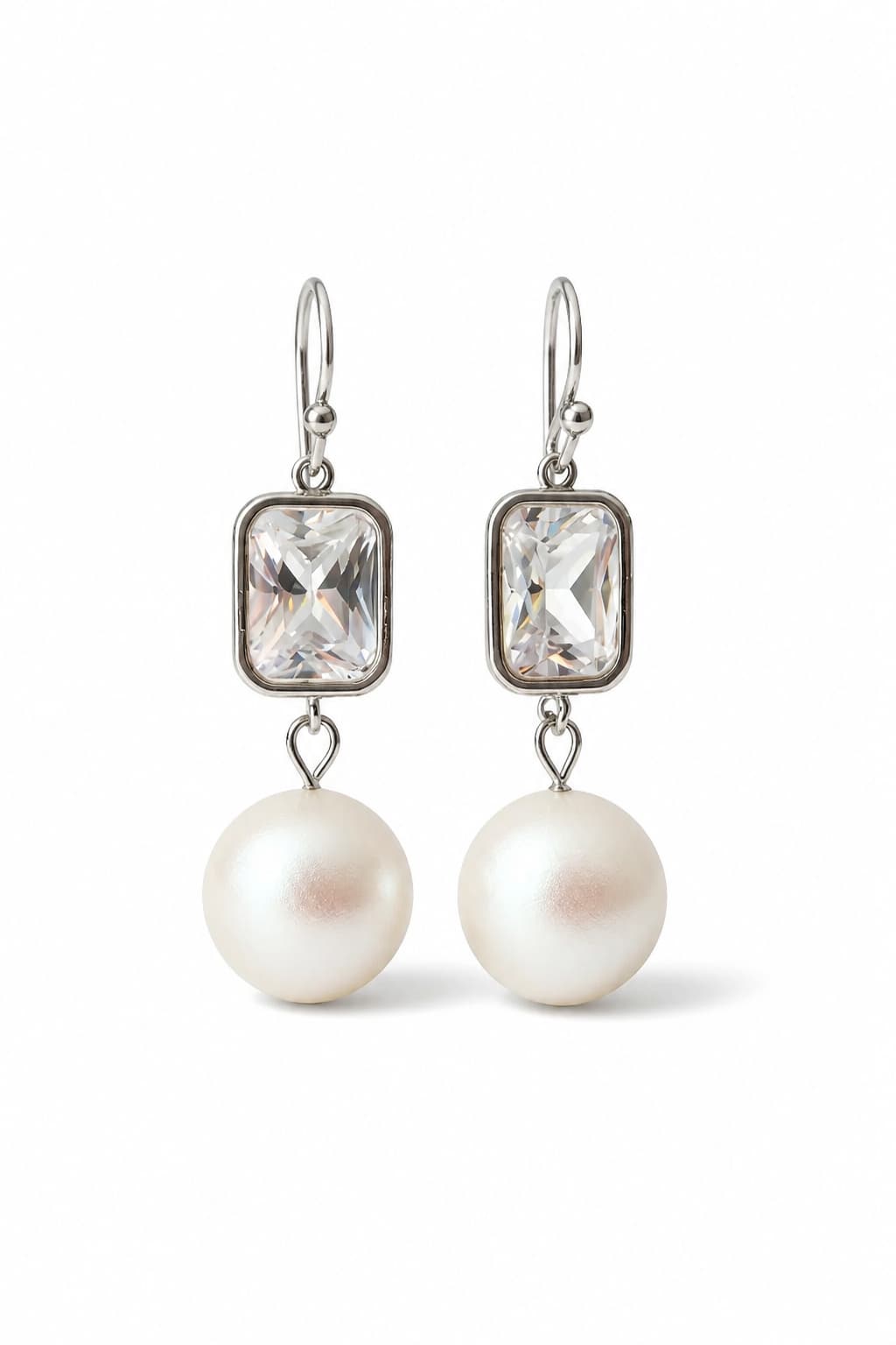 RILEY PEARL EARRINGS - SILVER