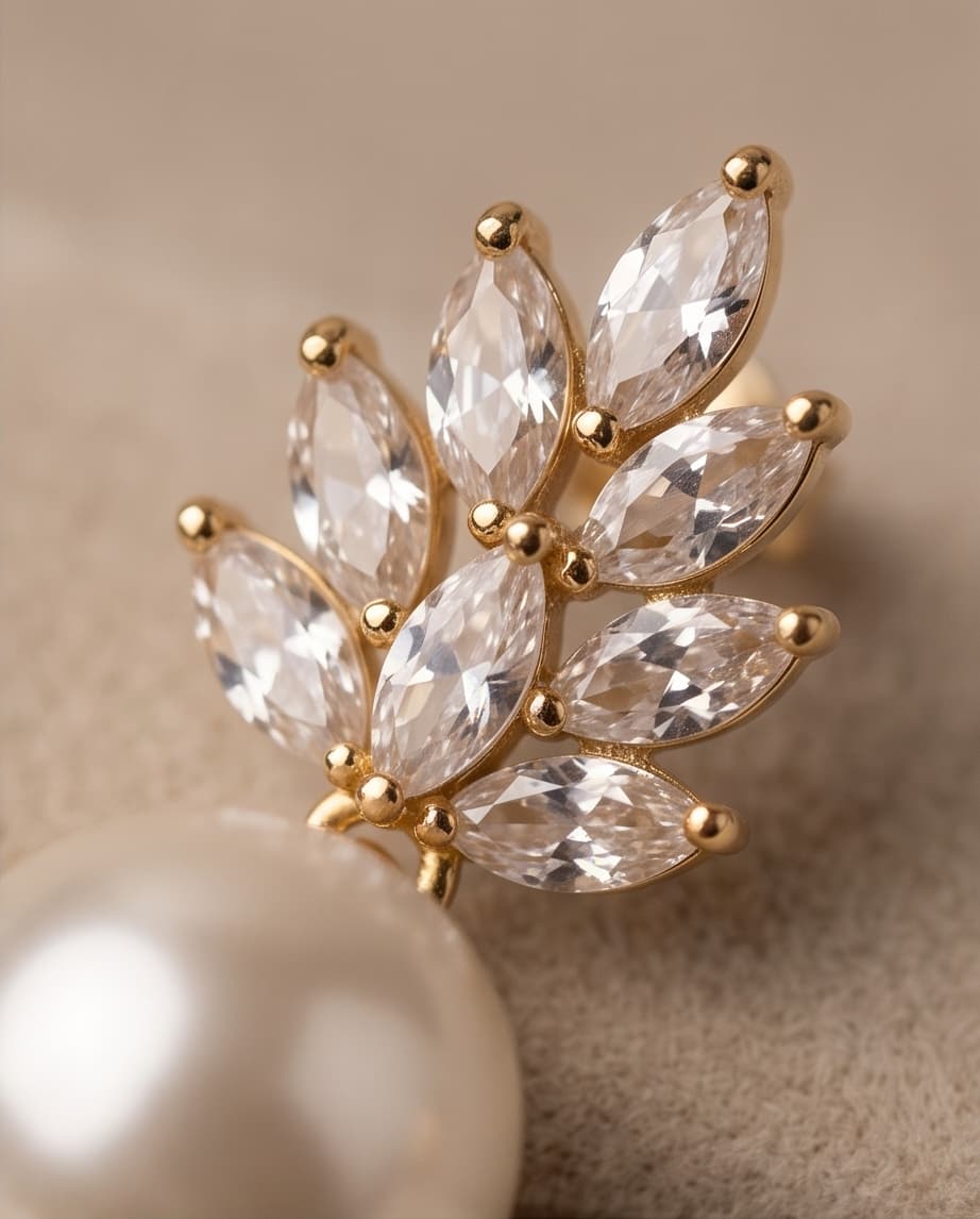 RITZ DECO PEARL STUD EARRINGS