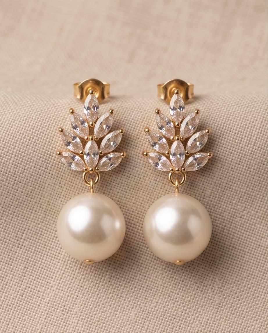 RITZ DECO PEARL STUD EARRINGS