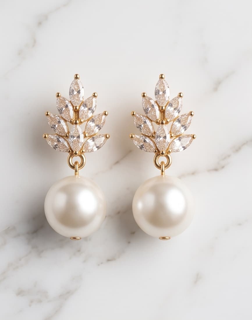 RITZ DECO PEARL STUD EARRINGS