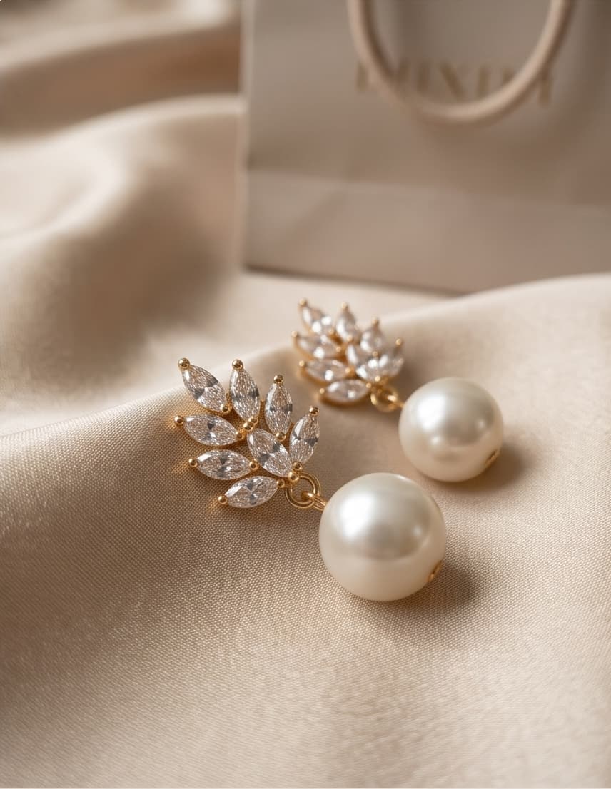 RITZ DECO PEARL STUD EARRINGS