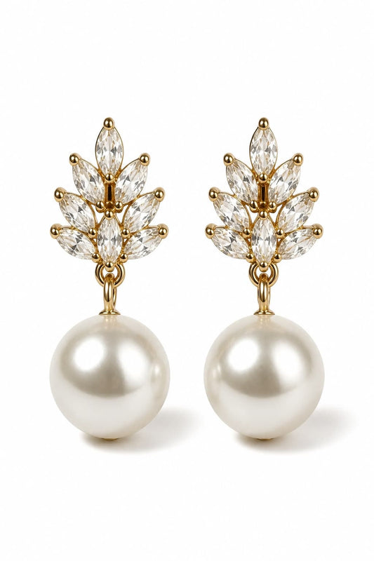 RITZ DECO PEARL STUD EARRINGS