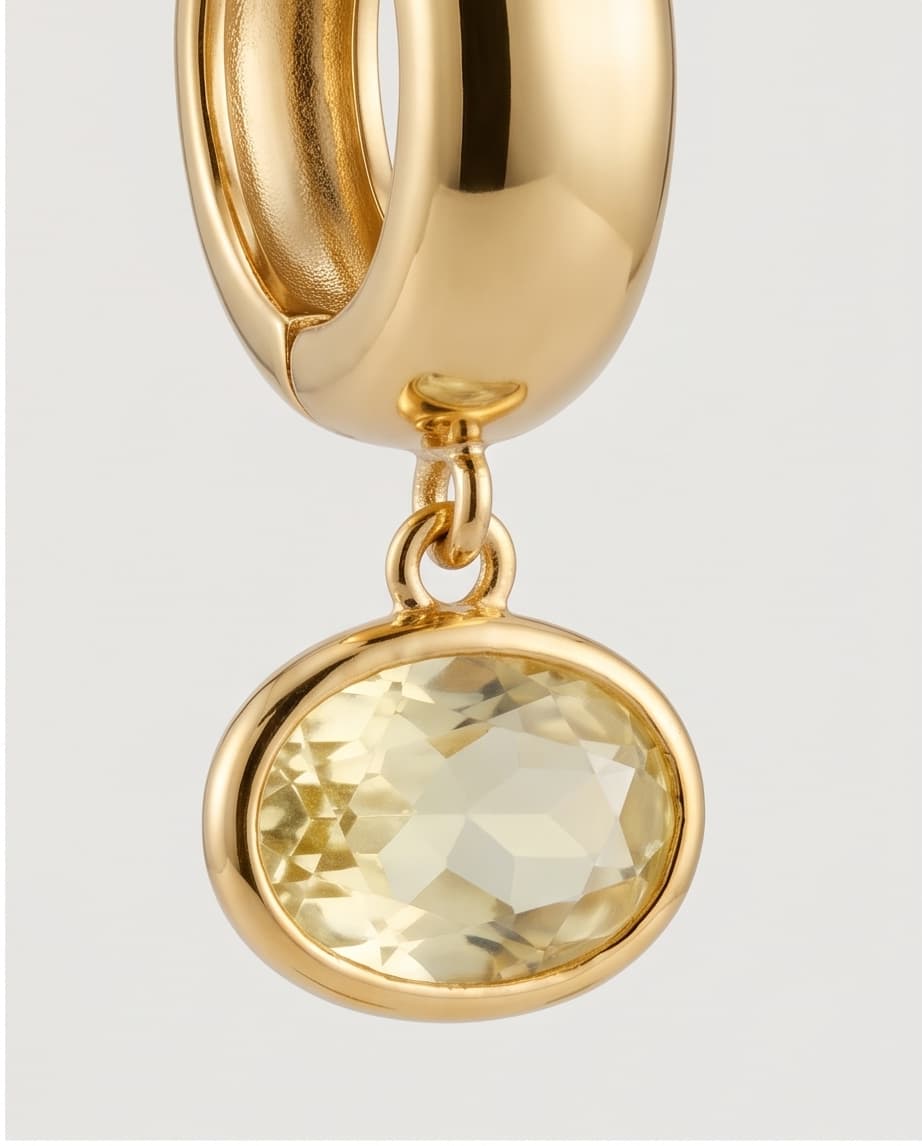 RIVERSTONE HUGGIE EARRINGS - CANARY