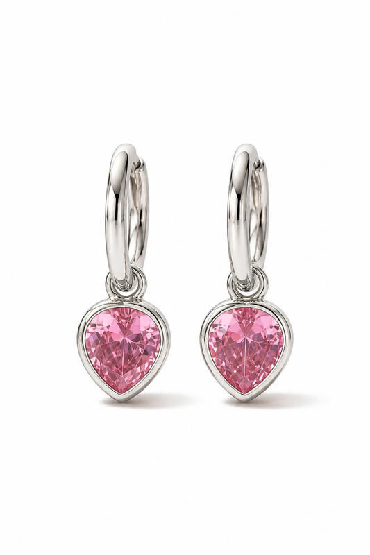 ROSE PINK DEWDROPS - SILVER