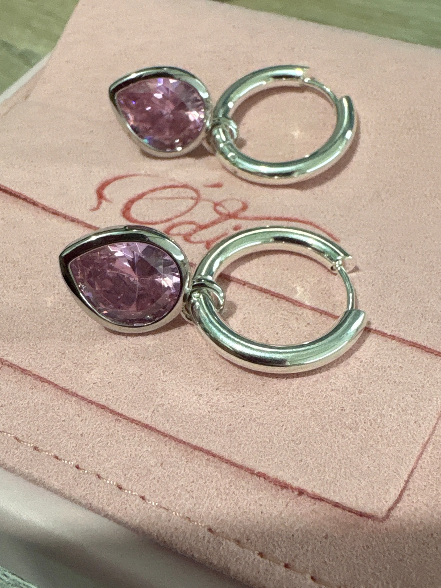 ROSE PINK DEWDROPS - SILVER