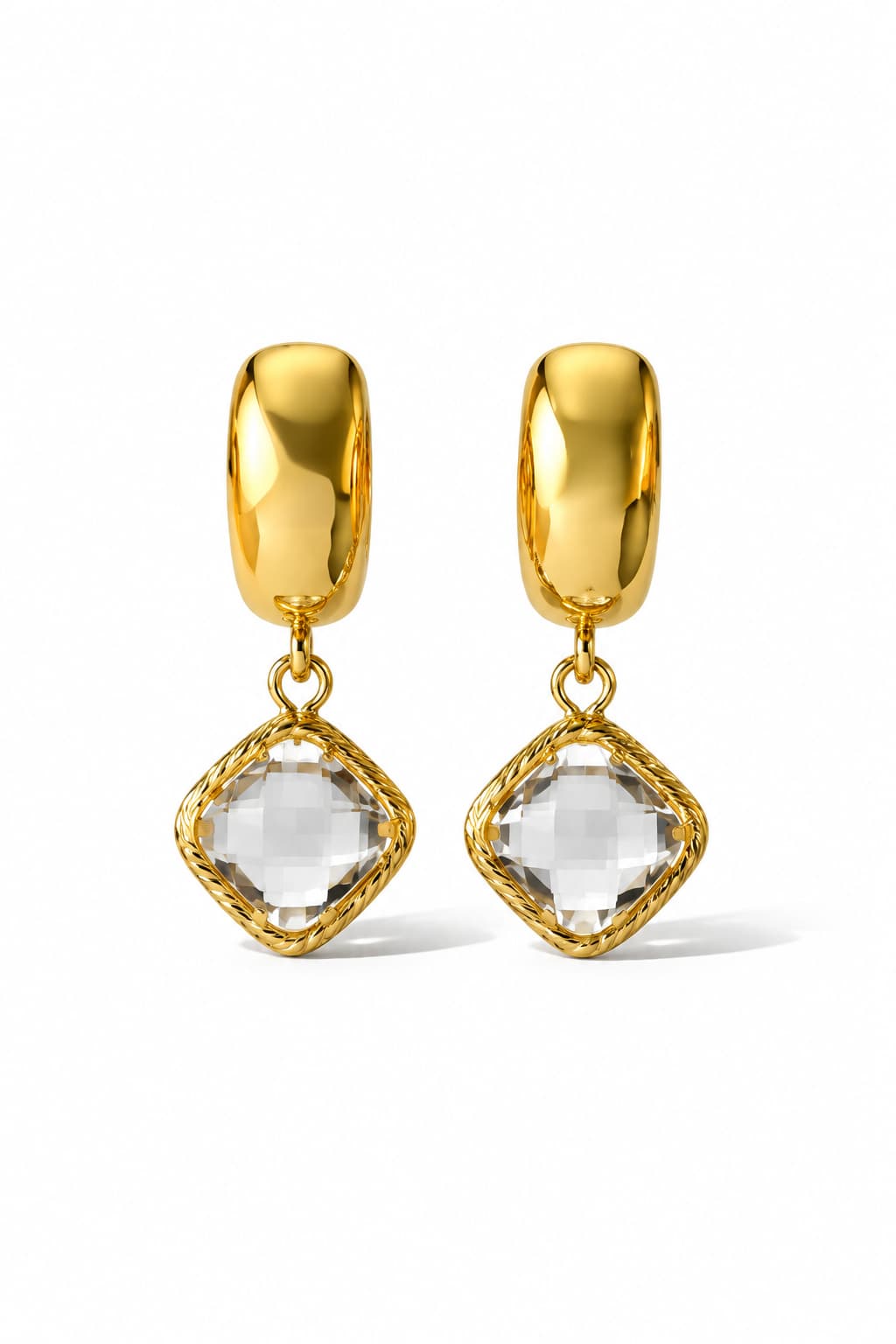 SERAPHINA HUGGIE EARRINGS - CLEAR CRYSTAL