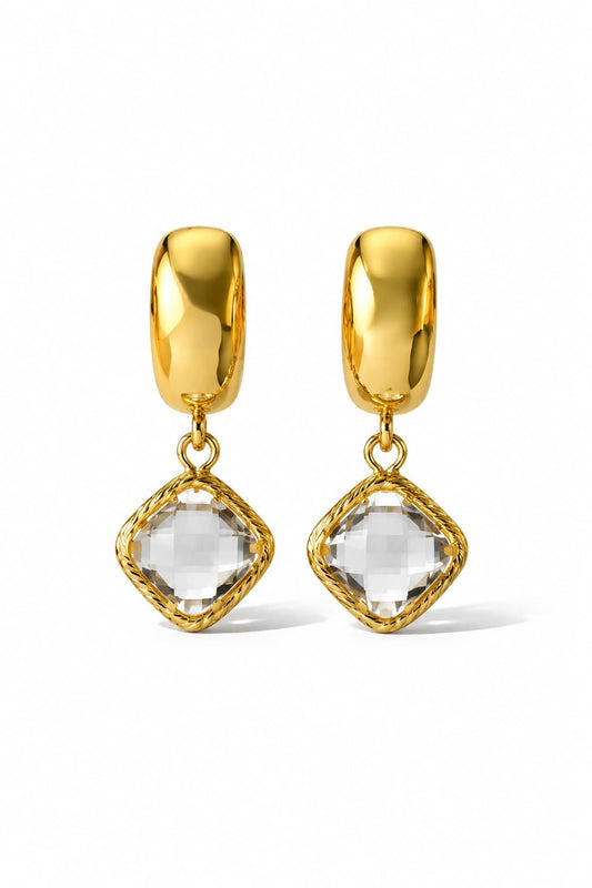 SERAPHINA HUGGIE EARRINGS - CLEAR CRYSTAL