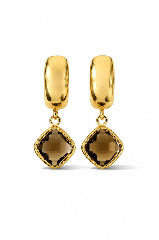 SERAPHINA HUGGIE EARRINGS - COCOA