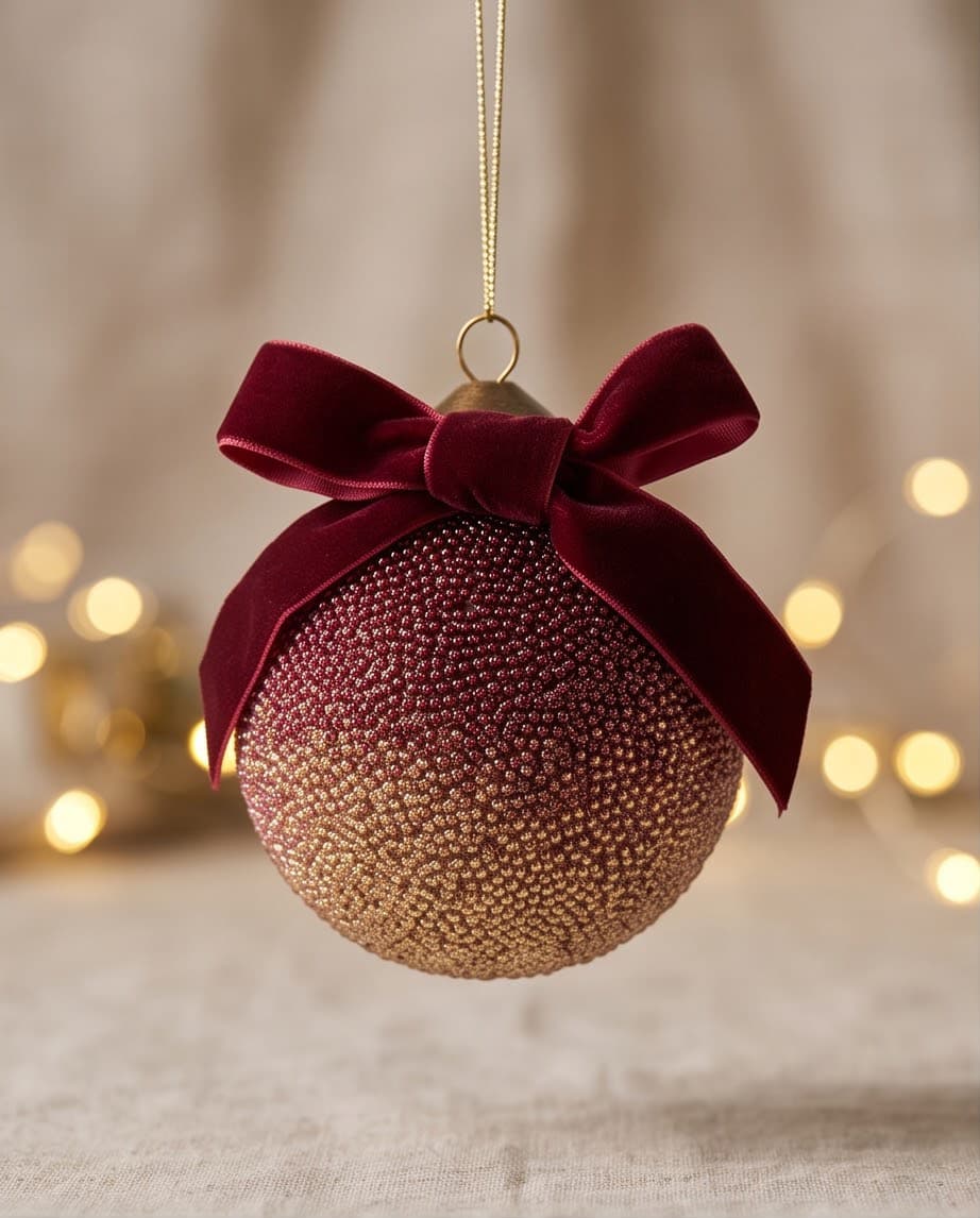 STARBURST GLASS BAUBLE - MULBERRY