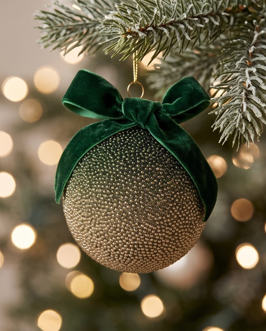 STARBURST GLASS BAUBLE - GREEN