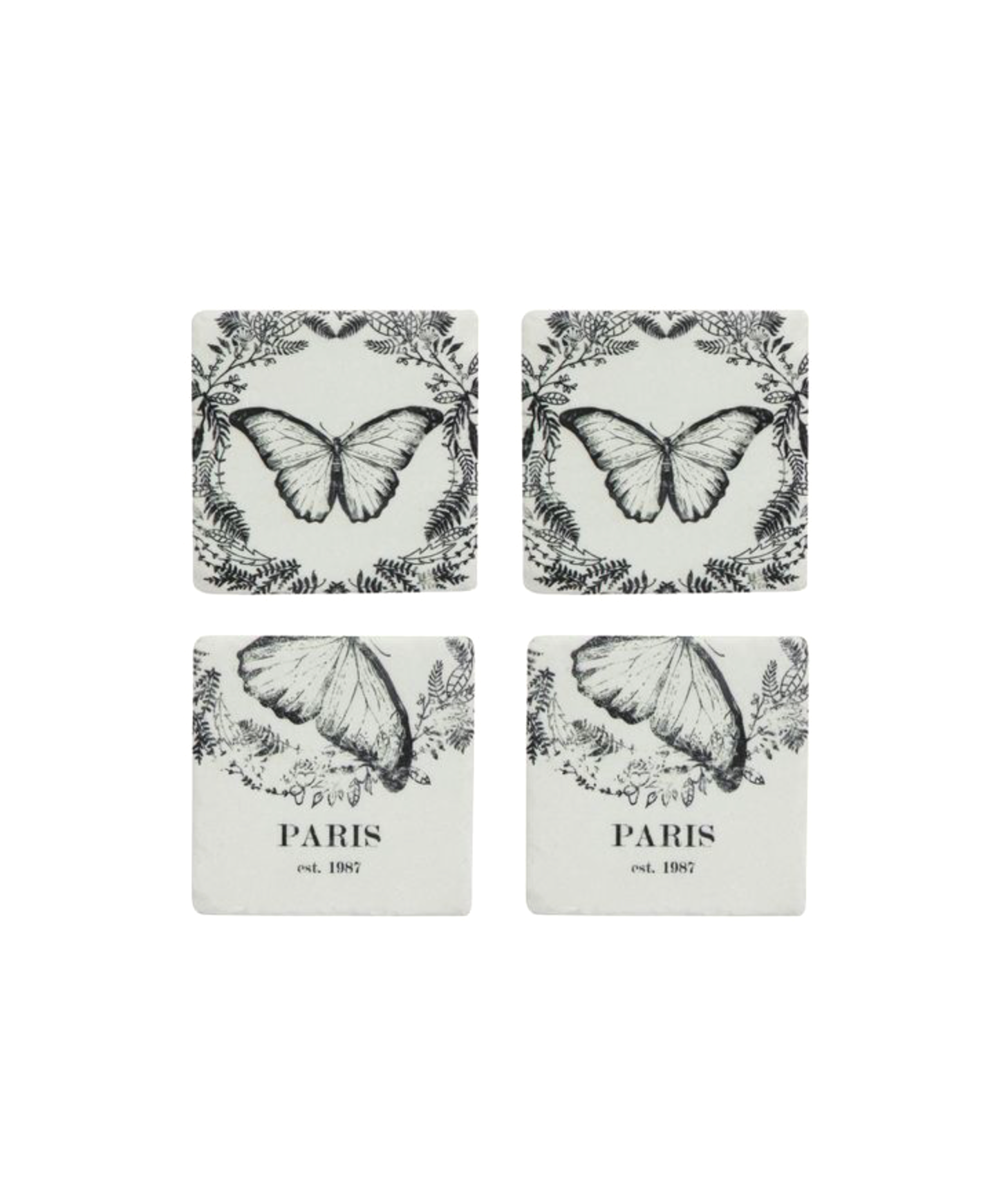 PARISIAN BUTTERFLY COASTERS - SET OF 4