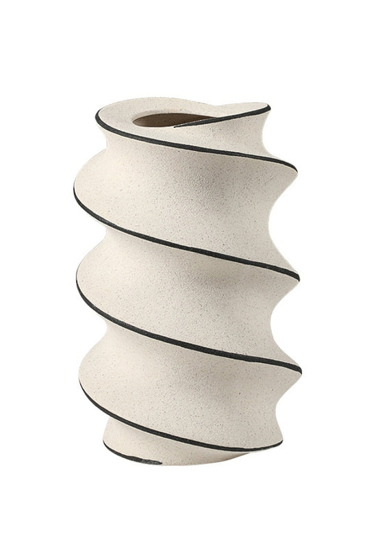 SPIRAL HAND PANITED VASE - LARGE