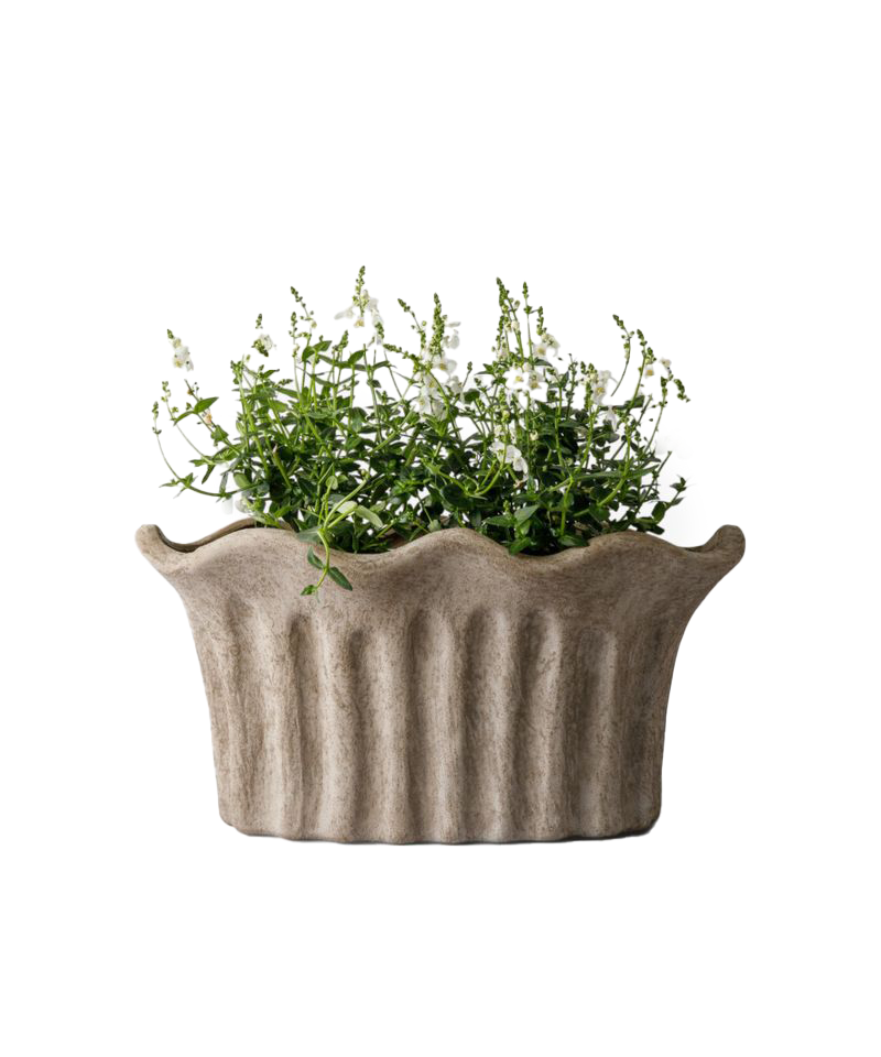 PRE ORDER: TERRA FLUTED OVAL PLANTER - LARGE