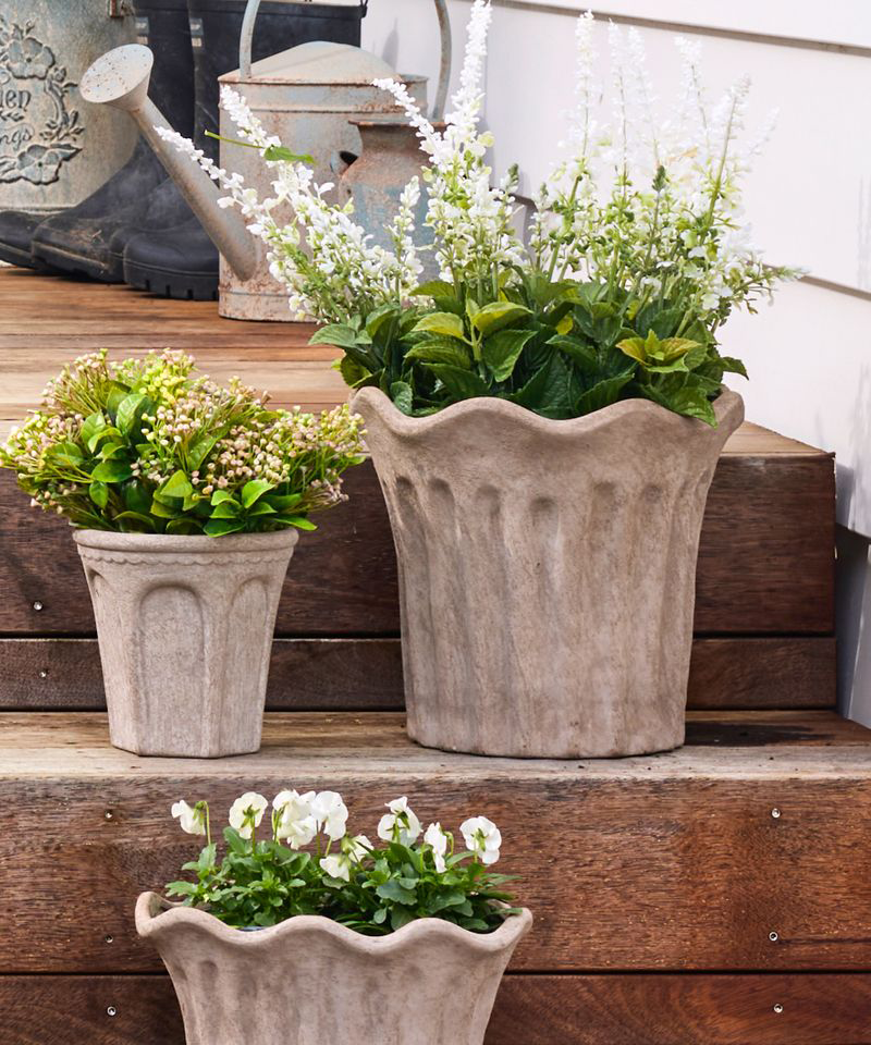 PRE ORDER: TERRA FLUTED PLANTER - LARGE