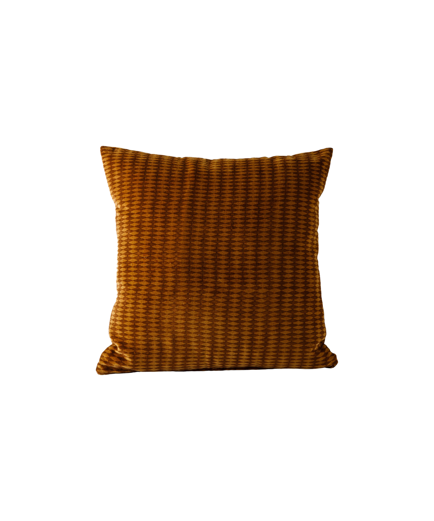 TOBACCO DIAMONDS HANDBLOCK VELVET CUSHION