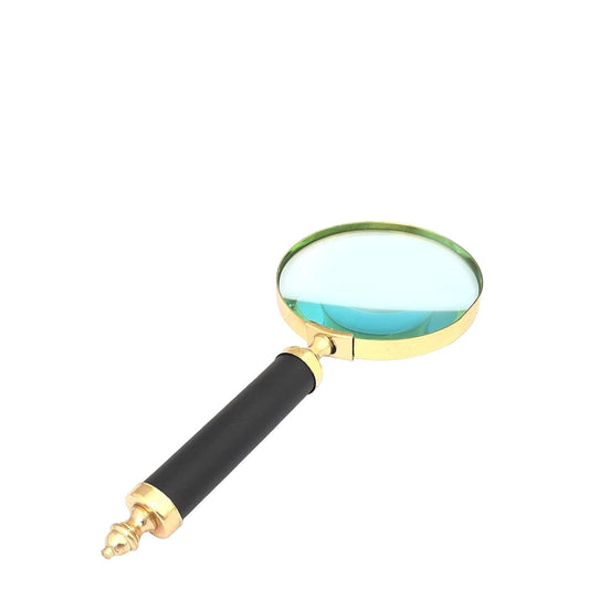 BRASS & LEATHER HANDLE MAGNIFIER